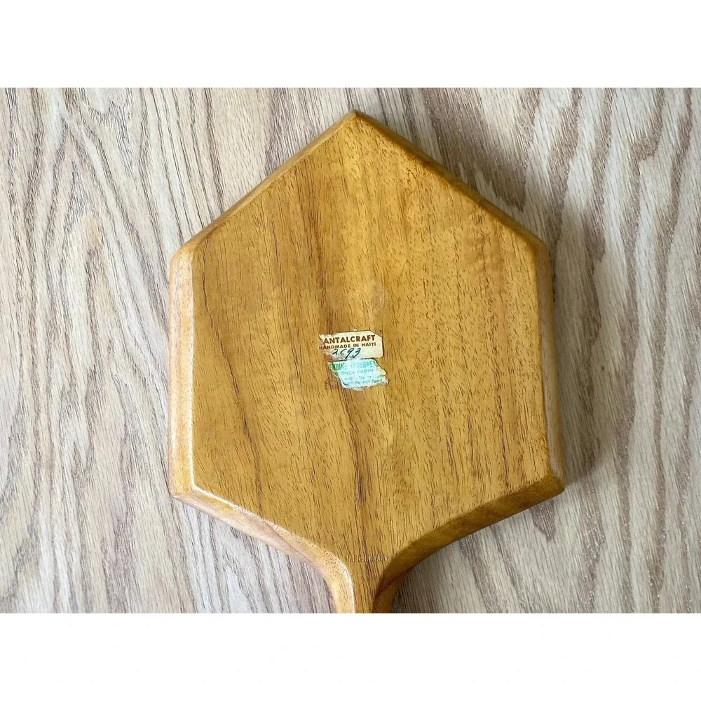 Wooden plate appetizer-Vintage Haitian‎ Wood Genuine Taverneau.
